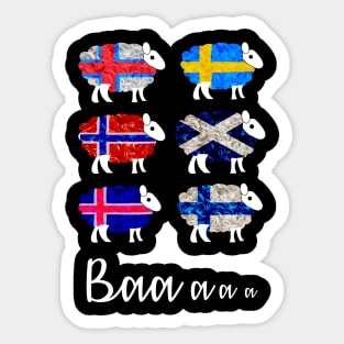 Scandinavian (and Scottish) Baa Sheep Sticker